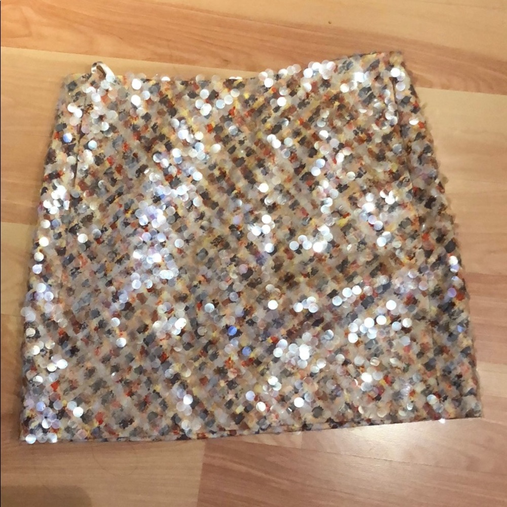 J. Crew Collection sequined wool mini skirt sz 2